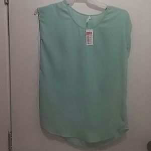 Blouse Sleeveless Sz Sm Sugar Lips Pastel Green